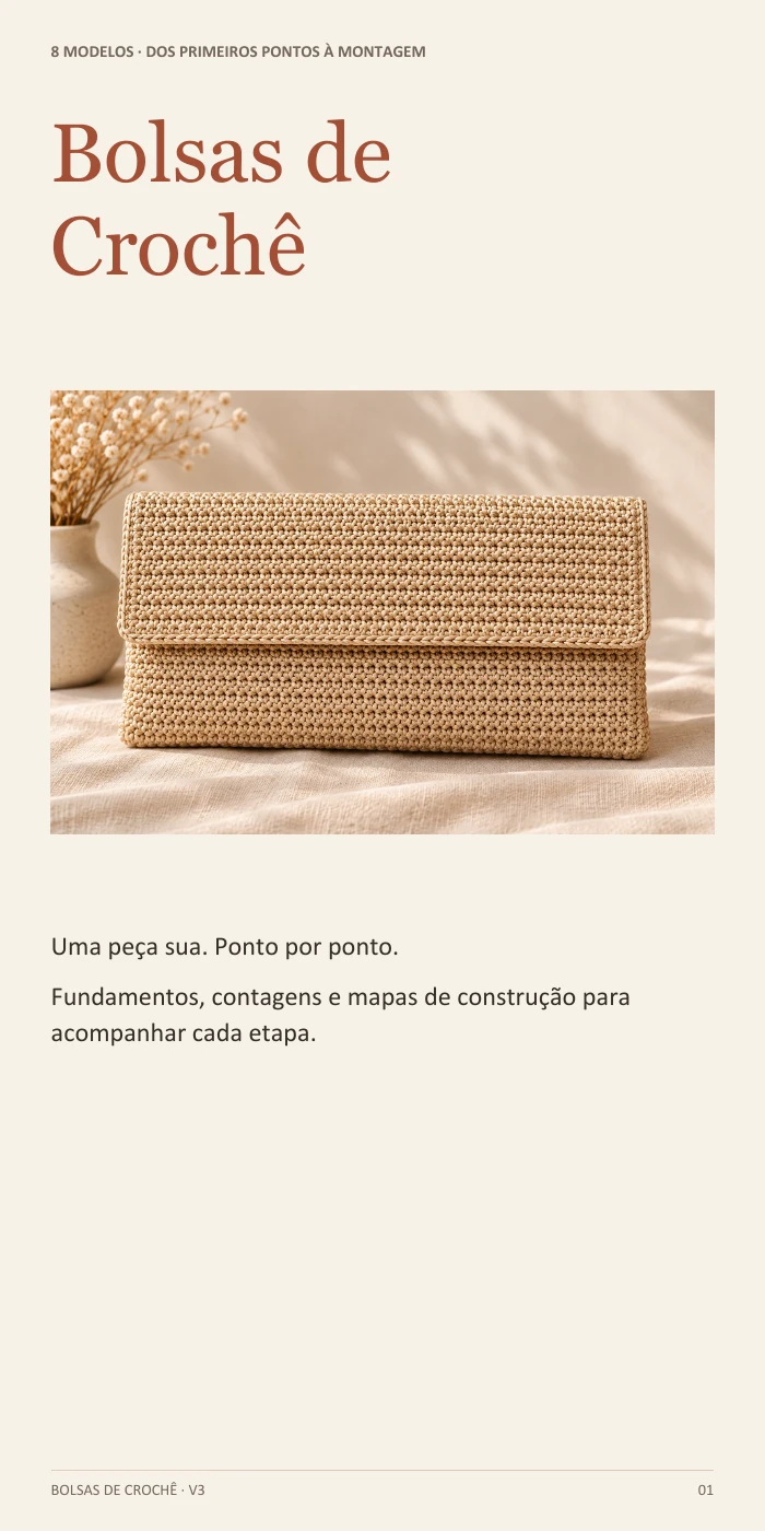 Capa real do guia Bolsas de Crochê